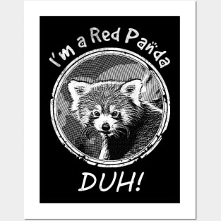 I'm a Red Panda DUH Halloween Distressed Vintage Sarcastic Posters and Art